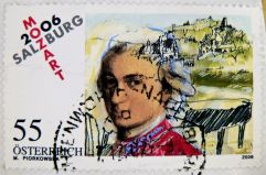 Frimærke fra 2006 med Mozart